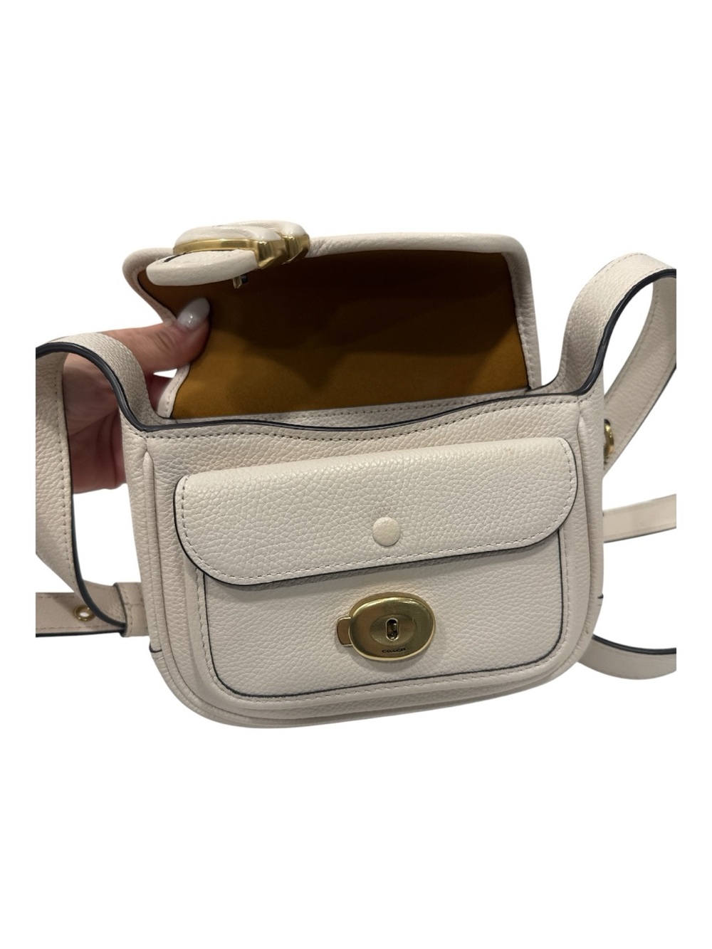 COACH Gold Hardware Tabby Leather 19 Messenger Crossbody Bag, - Picture 11 of 14